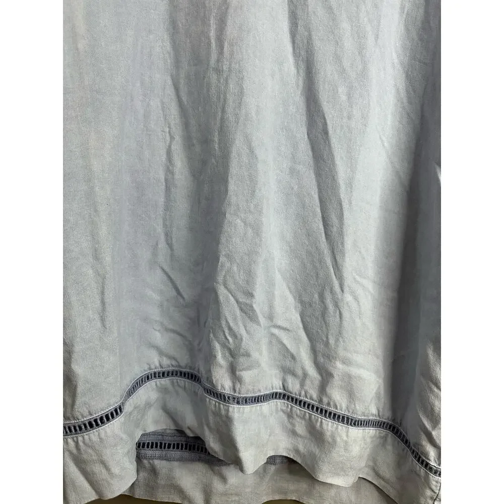 Cloth & Stone Short Sleeve Blue V Neck Shirt Dress Size Small